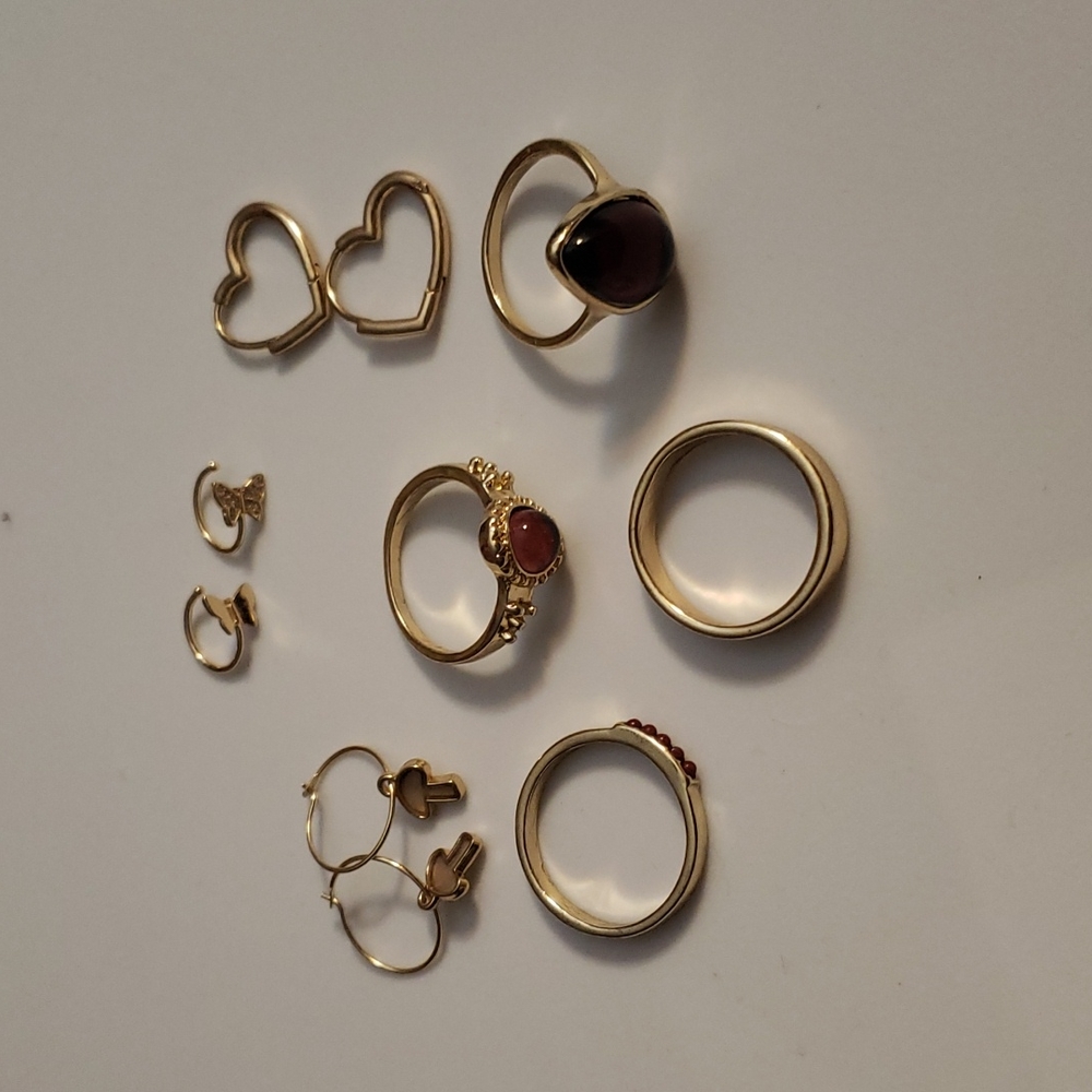 Gold mixed jewelry set